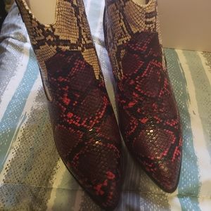 Ankle Cowgirl Faux Snakeskin Boots